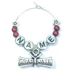 Personalised Graduation Glass Charm on a Gift Card
